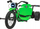 Mototrike me bateri për kalamoj Gazelo G205048, 2x12V 10Ah, deri 70 kg, jeshile