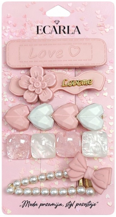Set kapëse flokësh PINK SP451, 5 në 1, për fëmijë, rozë