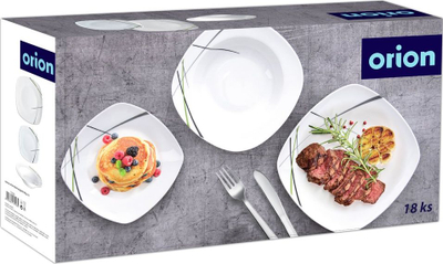 Set darke Orion Dinner Set, 18 copë, porcelan, jeshile