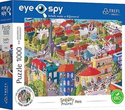 Puzzle Trefl Prime Eye Spy Sneaky Peakers Paris, 1000 copa, shumëngjyrësh