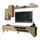 Mur televizori Farfan Living Room, për TV deri 70", dru oak natyral