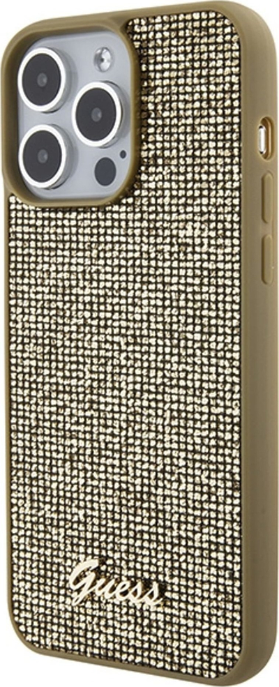 Kapak telefoni Guess Square Mirror për iPhone 15 Pro Max, plastike dhe TPU, ngjyrë ari