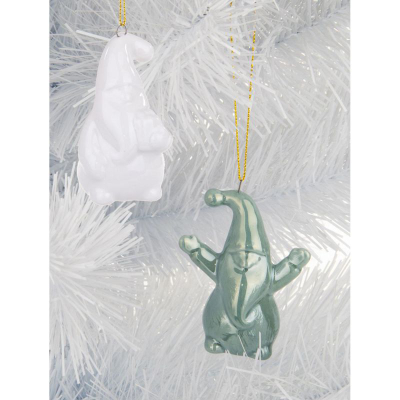 Stoli për pemë Saska Garden Christmas Ceramic Santa, qeramikë, 7.8 cm, i bardhë
