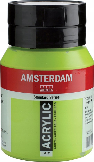 Bojë akrilike Amsterdam Standard Series 617, 500 ml, jeshile me nuancë të verdhë