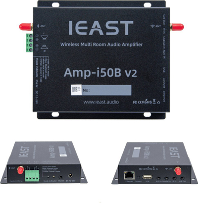 Amplifikator rrjeti iEAST AMP i50B V2, Hi Fi multiroom, Wi Fi edhe Bluetooth, i bardhë