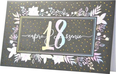 Ftesa ditlindje Kukartka Invitation ZP-009, 18 vjet, set 5 copë