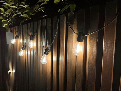 Garlandë dekorative Party Light Outdoor, 10 llampa LED, 8m, dritë e bardhë e ngrohtë
