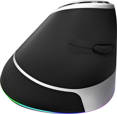 Maus wireless Marvo M708W, vertikal, me drita RGB, i zi