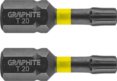 Бит сет GRAPHITE 56H513, Торкс T20, 25 mm, сет 2 парчиња