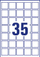 Etiketa vetëngjitëse Avery Zweckform L7120 25, 35 x 35mm, për kode, të bardha
