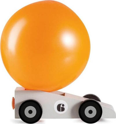 Makina lodër Donkey Silverstar, me balonë ajri, dru, gri portokalli