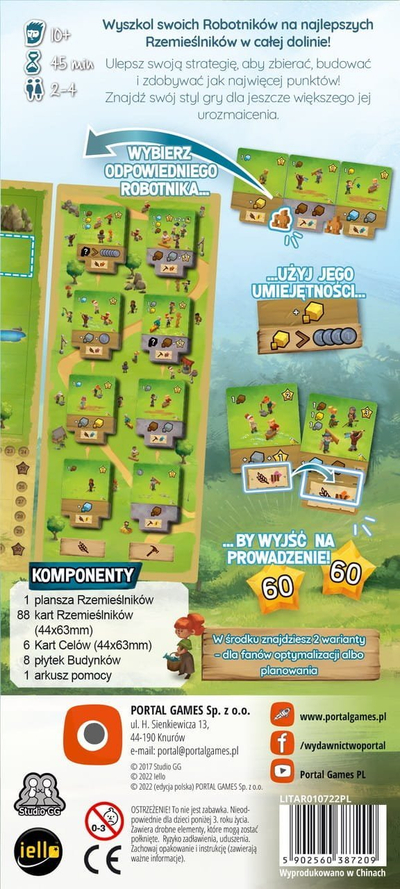 Zgjerim loje tavoline Portal Games Little Town Craftsmen, për 2 4 lojtarë, në gjuhën angleze, shumëngjyrëshe