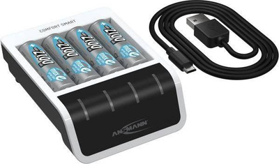 Karikues baterish Ansmann Comfort Smart Charger 1001-0092-01, AA AAA, USB, gri