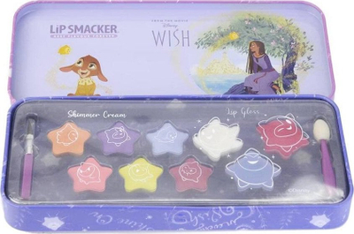 Set grimi për kalamoj Lip Smacker Disney Wish, lip gloss dhe krem me shkëlqim, kuti metalike, shumëngjyrësh