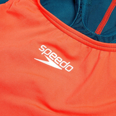 Kostum noti Speedo Fastskin Endurance+ Max Openback Kneeskin, garues për goca, i kuq teal