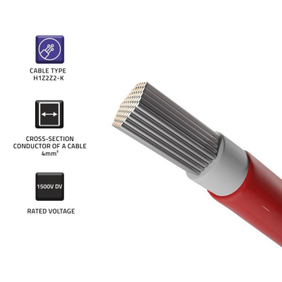 Kabllo solare fotovoltaike Qoltec 53850, 4mm², 100m, e kuqe