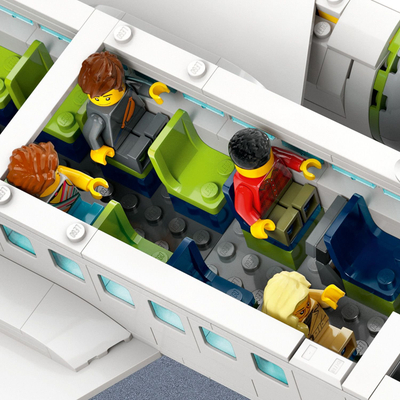 Set lodër LEGO City Avion Pasagjerësh 60367, aeroplan për udhëtarë, mbi 7 vjeç, shumëngjyrësh