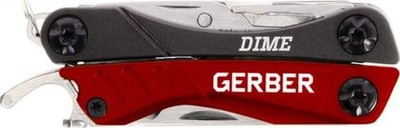 Multimjet 3M Peltor Gerber Dime, çelik inox, kompakt, i kuq