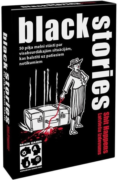 Lojë me letra Brain Games Black Stories Shit Happens, 50 skena, për 2+ lojtarë, e zezë