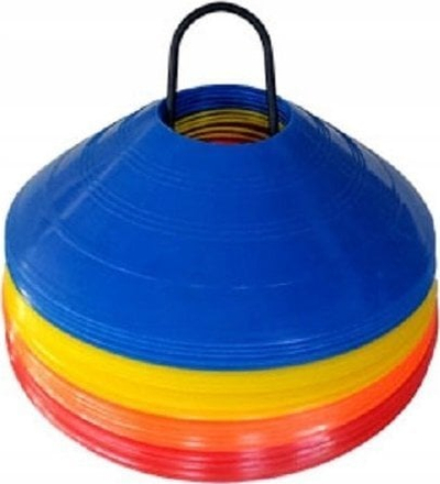 Set konusash trajnimi Spartan Disc Marker Cone, 20 copë, me mbajtëse metalike, shumëngjyrëshe