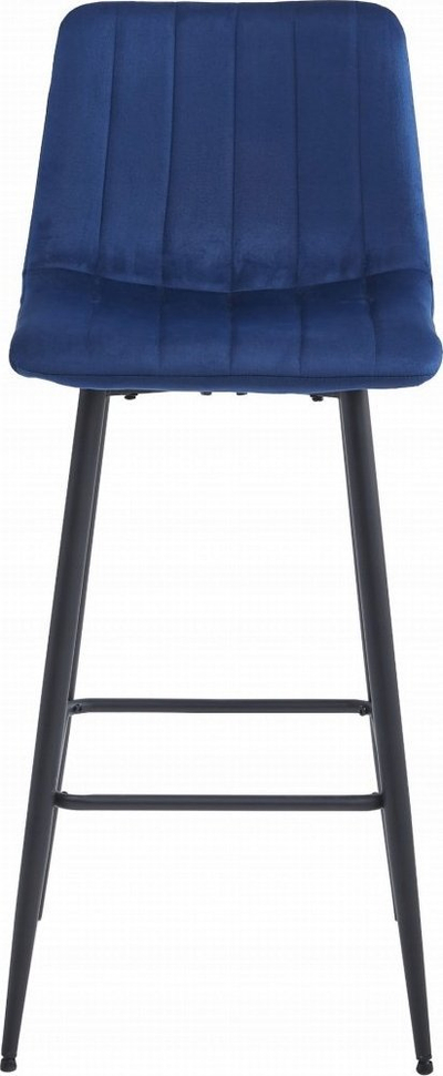 Karrige bar OSKAR POZZA, velvet navy, këmbë çeliku të zeza