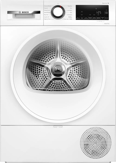 Tharësja Bosch Serie 6 WQG233DFPL, 8kg, me pompë nxehtësie, e bardhë