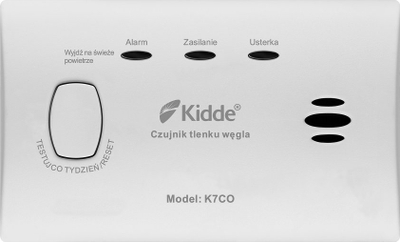 Detektor monoksidi karboni Kidde K7CO, sensor elektrokimik, me bateri