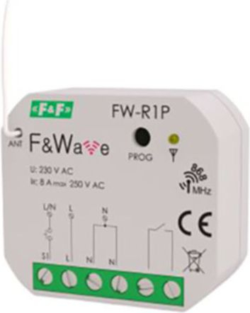 Relé bistabile F&amp;F FW-R1P, 85-265V AC/DC, 8A, DIN