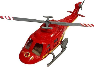 Set lodrash zjarrfikës Lean Sport Fire Department, helikopter dhe motor, me drita edhe zë, i kuq