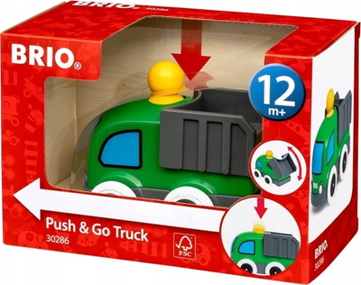 Kamion lodër BRIO Push and Go Truck, me tërheqje vetë, për kalamaj 12+
