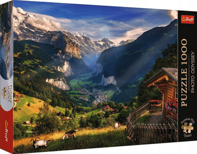 Puzzle Trefl Premium Plus Photo Odyssey, 1000 pjesë, 27 x 19", Lugina Lauterbrunnen Zvicër