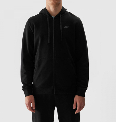 Bluzë me kapuç 4F 4FWSS24TSWSM0951, për burra, me zinxhir, e zezë