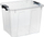 Пластична кутија PlastTeam Home Box, 40L, со капак, транспарентна сива