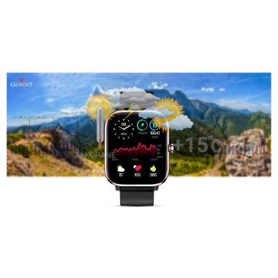 Ora inteligjente Giewont GW230-3, Bluetooth, mat puls, rozë me të zezë