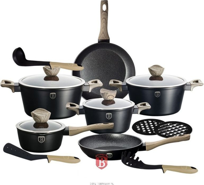Set tenxhere BerlingerHaus Forest Line BH-1536, 15 copa, alumin, i zi