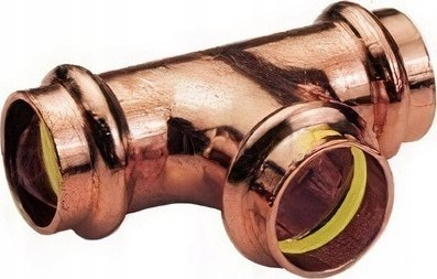 Еднакво Т спојување за гас Mepla, бакарно press fit, 15mm, женско