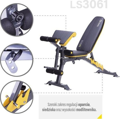 Stol trajnimi HMS Premium LS3061, 4 në 1, i rregullueshëm, i zi