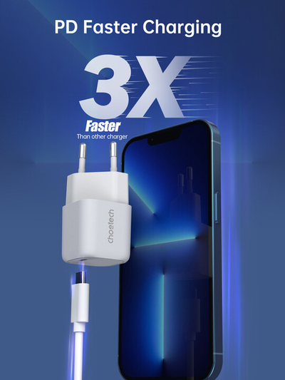 Karikues Choetech PD5007 GaN, USB-C, PD, 30W, i bardhë