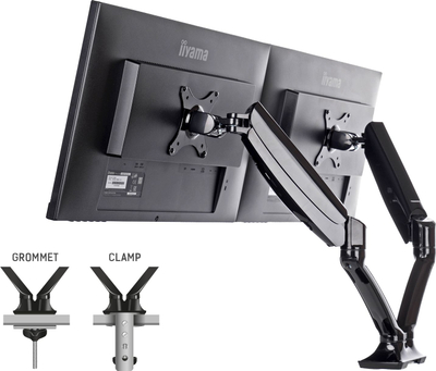 Mbajtëse për monitor iiyama DS3002C‑B1, për 2 monitorë deri në 27″, e zezë