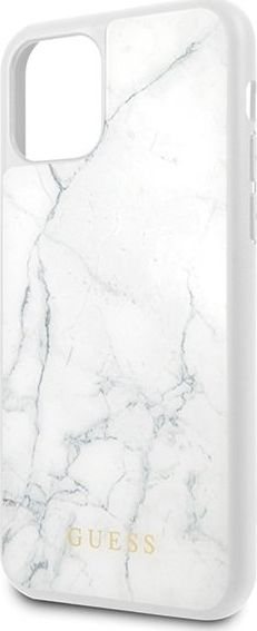 Kapak telefoni Guess GUHCN58HYMAWH, për iPhone 11 Pro, efekt mermeri, i bardhë