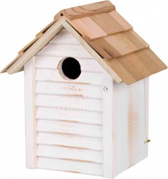 Kuti foleje për zogj Trixie Bird Nesting Box, dru, 18×24×15 cm, e bardhë