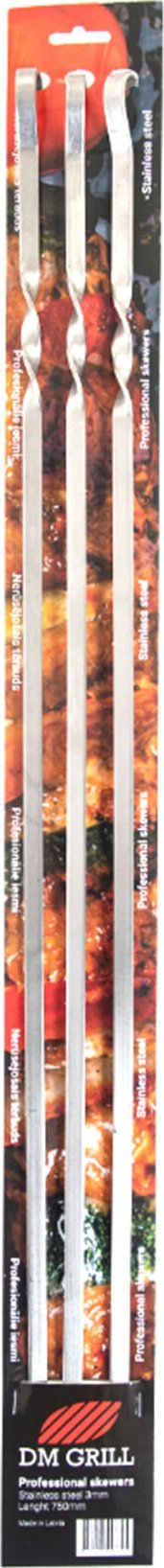 Shkopinj metalikë për skarë Sourcing GR-073, 53 cm, set 3 copë, argjendtë