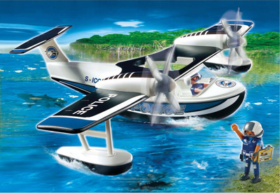 Aeroplan lodër Playmobil Police Seaplane, për fëmijë, shumëngjyrësh