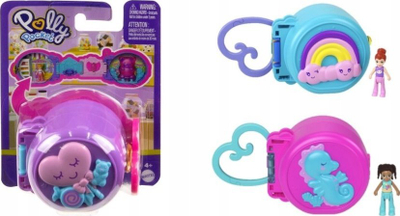 Set loje Polly Pocket Pocket on the Go, kompakt, për udhëtim, shumëngjyrësh