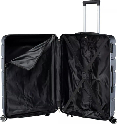 Куфер за патување Martes Hard Suitcase Shumen 101, ABS, тркала 360°, црн