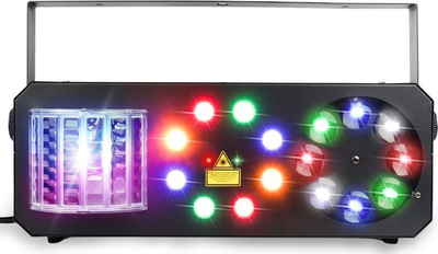 Efekt drite Light4Me PARTY III V2, multiefekt LED me lazer, me telekomandë, i zi
