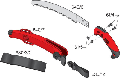 Sharrë dore Felco 640, teh i lakuar 27cm, me këllëf