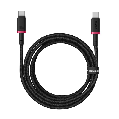 Кабел полнач Baseus Dura, USB C во USB C, 100W, 2m, црвено-црн