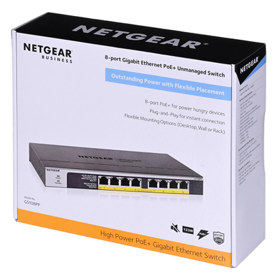 Switch NETGEAR GS108PP, 8 porta Gigabit, PoE/PoE+, i zi