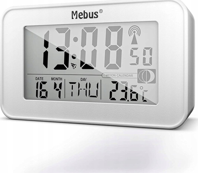 Termometër digjital Mebus 51461, LCD 2 rreshta, °C dhe °F, i bardhë